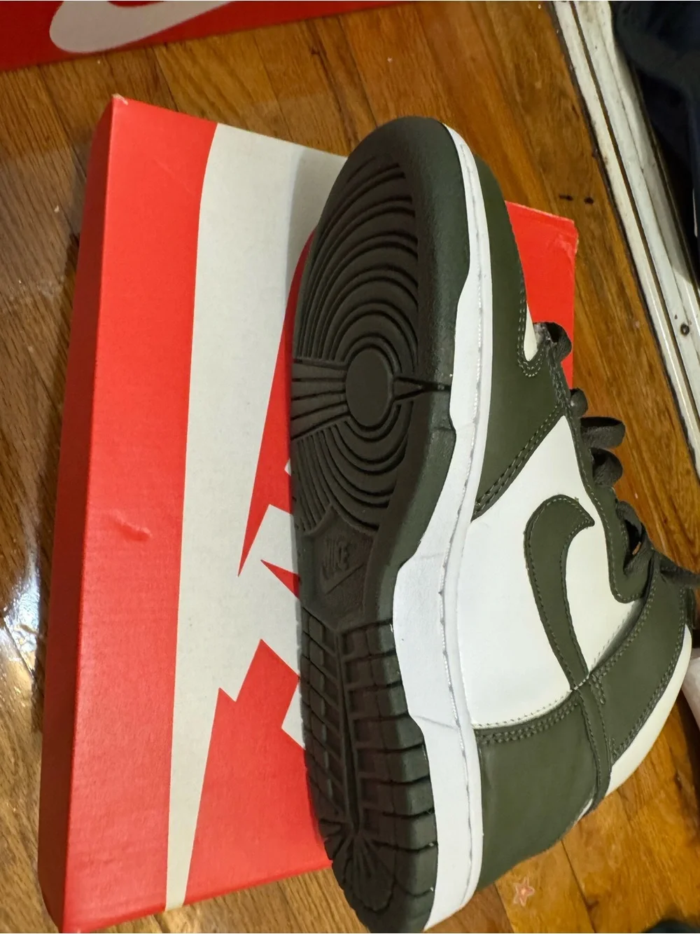 Nike High-Top Sneakers in Olive Green & White